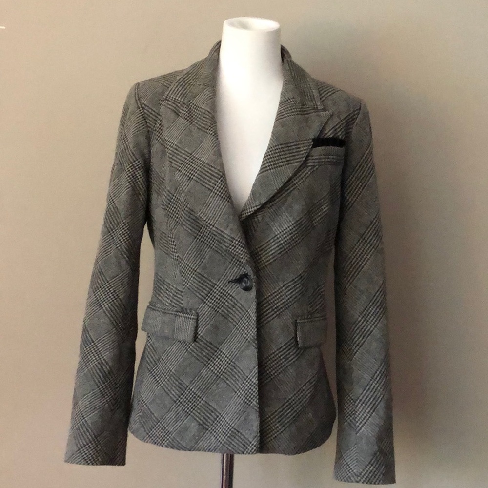 IRIS Black/Gray Glen Plaid Jacket/Blazer
